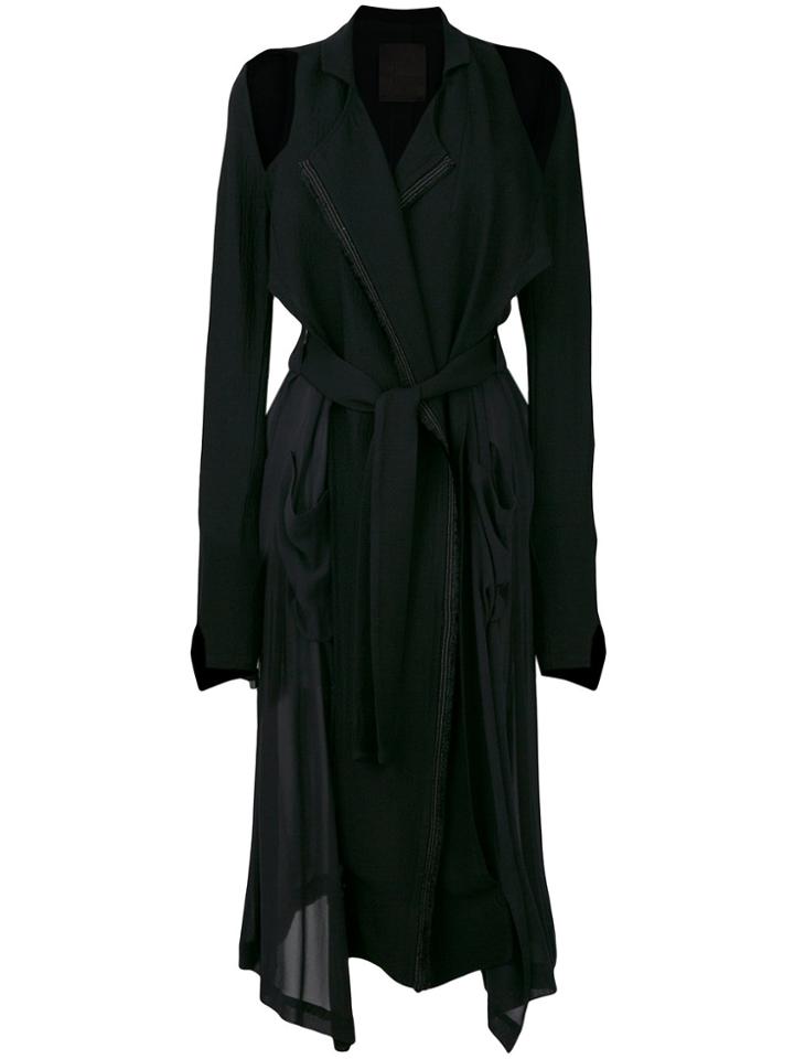 Lost & Found Ria Dunn Deconstructed Trench Coat - Black