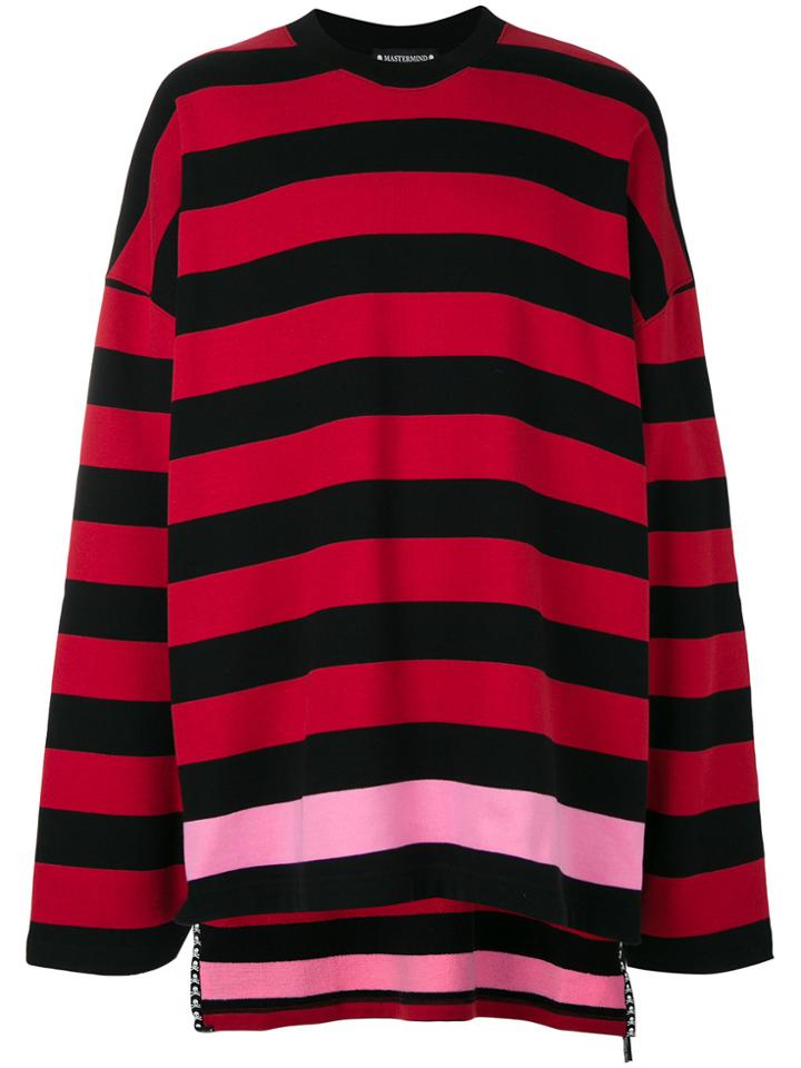 Mastermind World Striped Printed Sweatshirt - Red