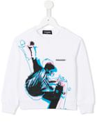 Dsquared2 Kids Skater Print Sweatshirt, Boy's, Size: 6 Yrs, White