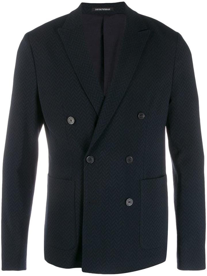 Emporio Armani Classic Double-breasted Blazer - Blue