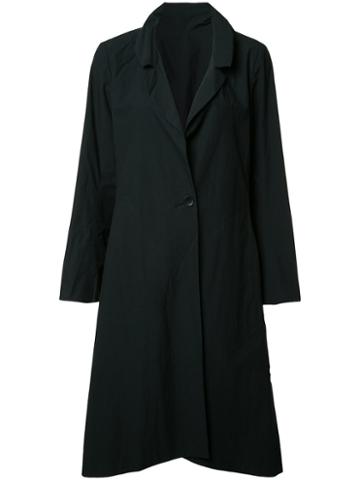 Deep Moss Single Breasted Coat, Size: Medium, Black, Wool