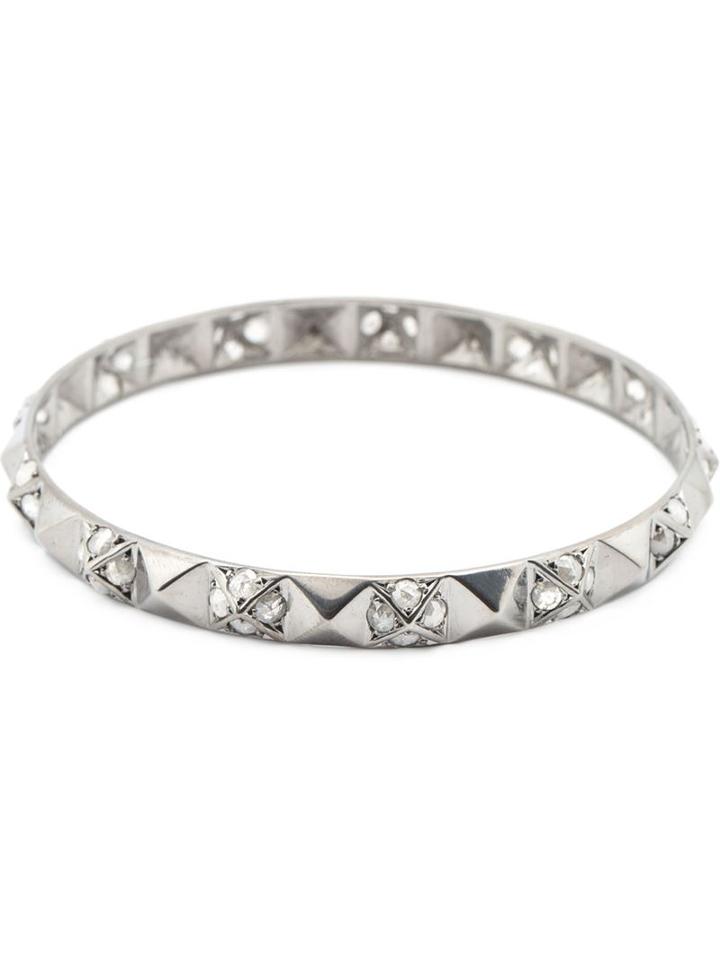 Loree Rodkin Pyramid Stud Diamond Bangle
