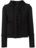 Proenza Schouler Frayed Bouclé Jacket, Women's, Size: 6, Black, Cotton/acrylic/polyester/cupro