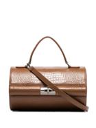 Gu De Richie Mock Croc Cylinder Tote - Brown