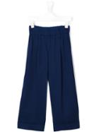 Simonetta - Wide Leg Trousers - Kids - Acetate/viscose - 12 Yrs, Girl's, Blue