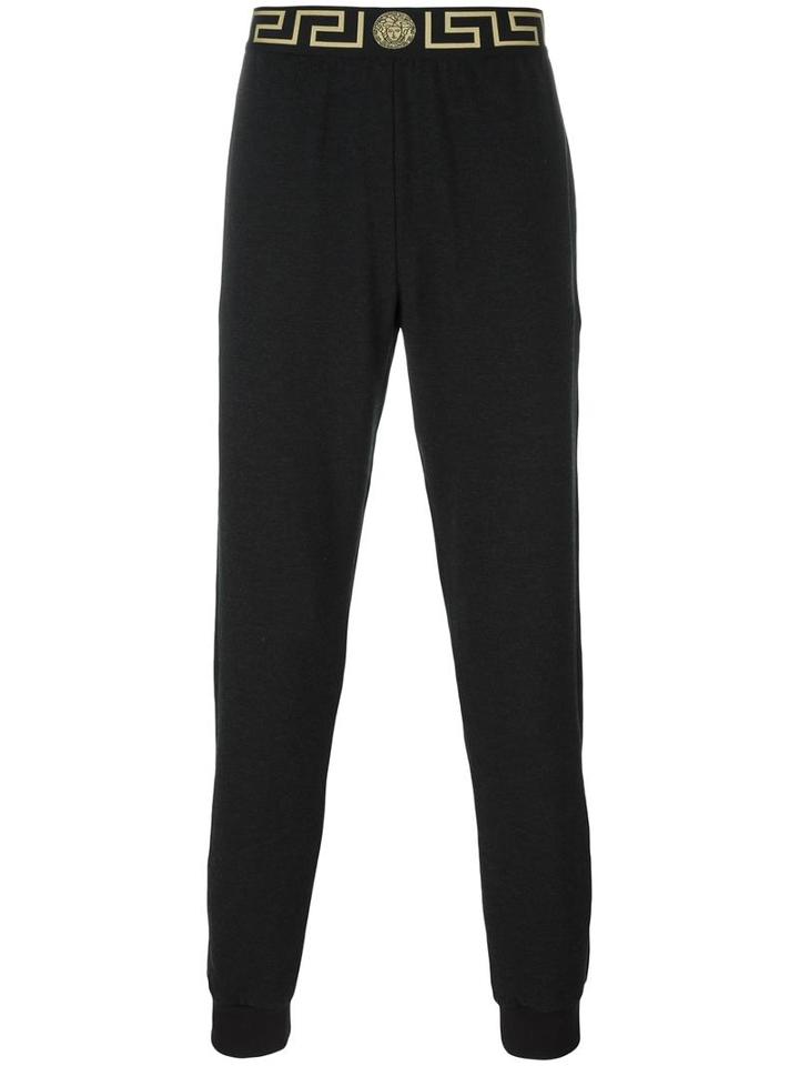 Versace 'greca' Track Pants, Men's, Size: 5, Grey, Modal/polyester/spandex/elastane