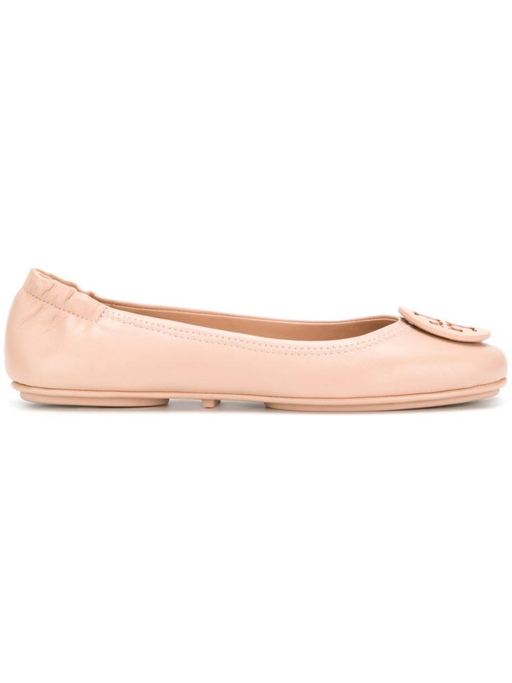 Tory Burch Minnie Travel Ballerina Flats - Pink & Purple