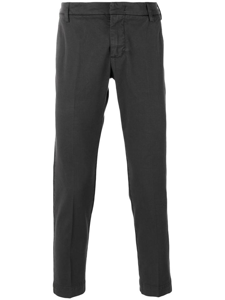 Slim Fit Trousers - Men - Cotton/spandex/elastane - 31, Grey, Cotton/spandex/elastane, Entre Amis