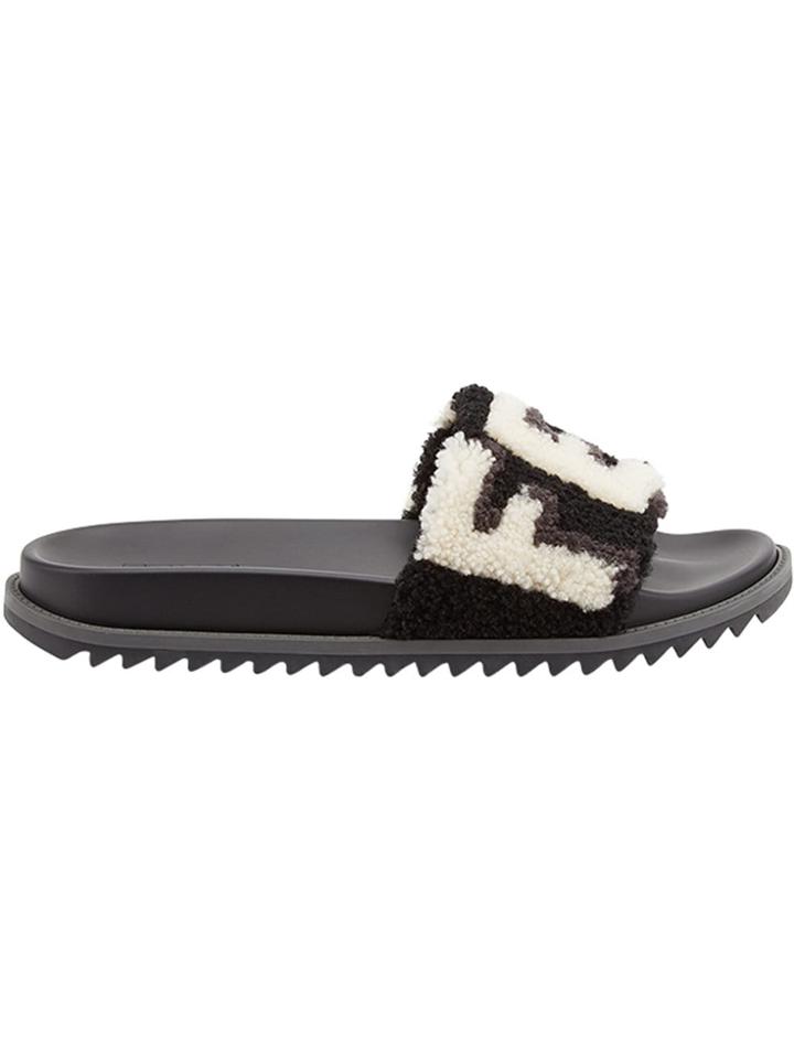 Fendi Logo Slides - Black