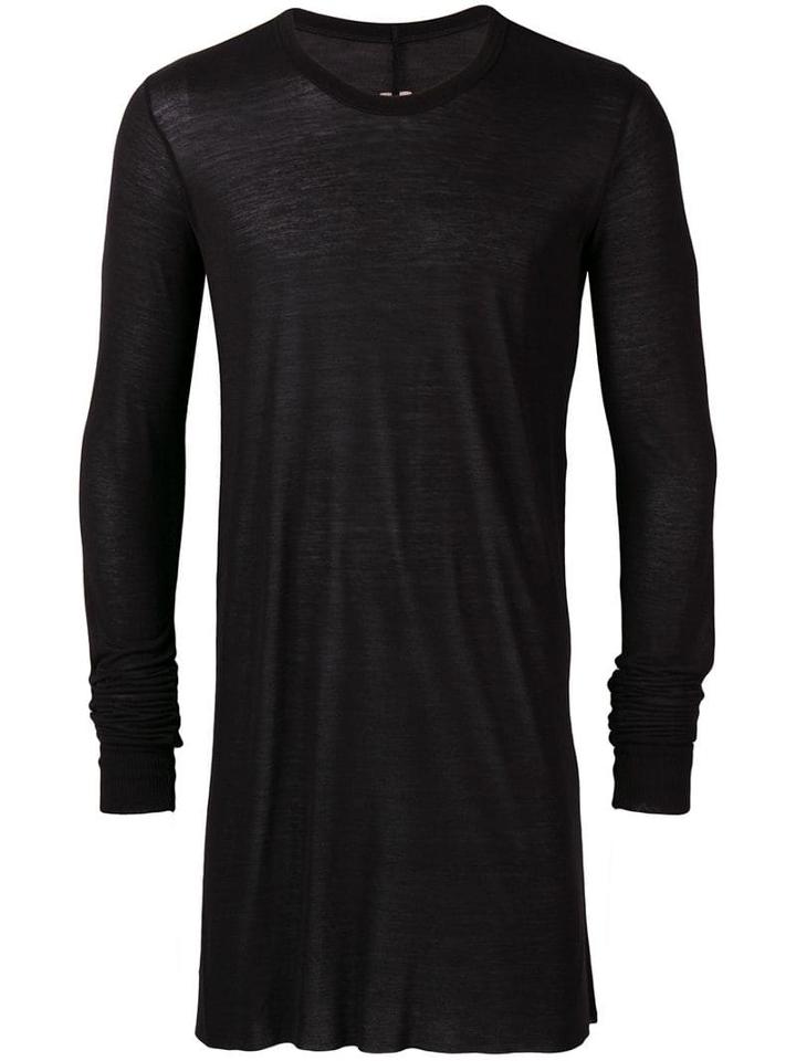 Rick Owens Longline Silk Blend Sweater - Black
