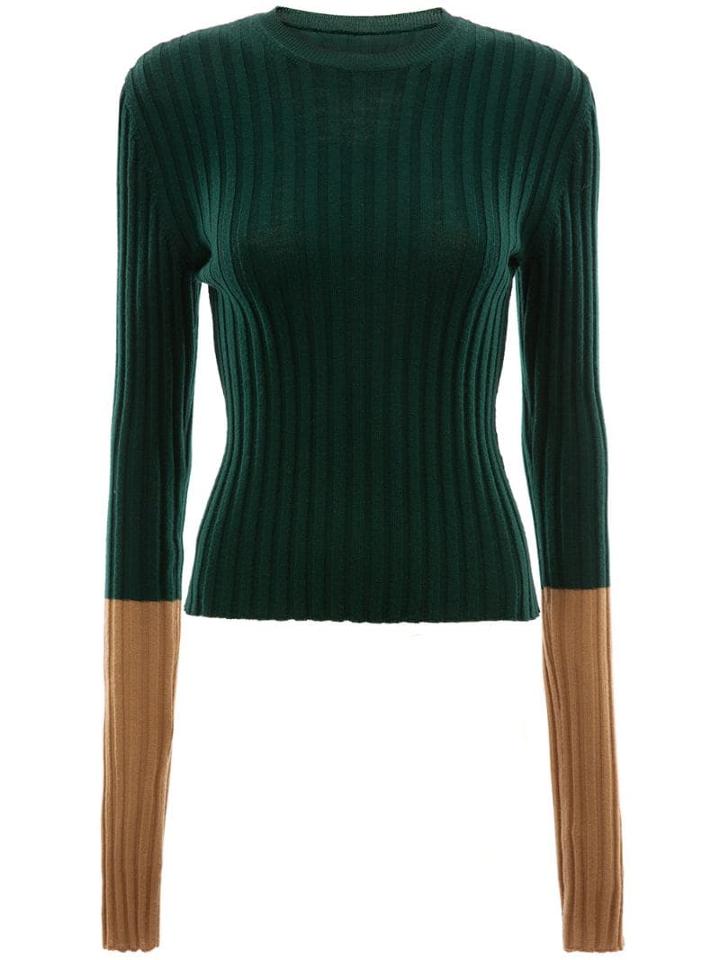 Jw Anderson Long Sleeve Ribbed Top - Black