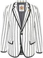 Education From Young Machines Two Tone Striped Blazer - White