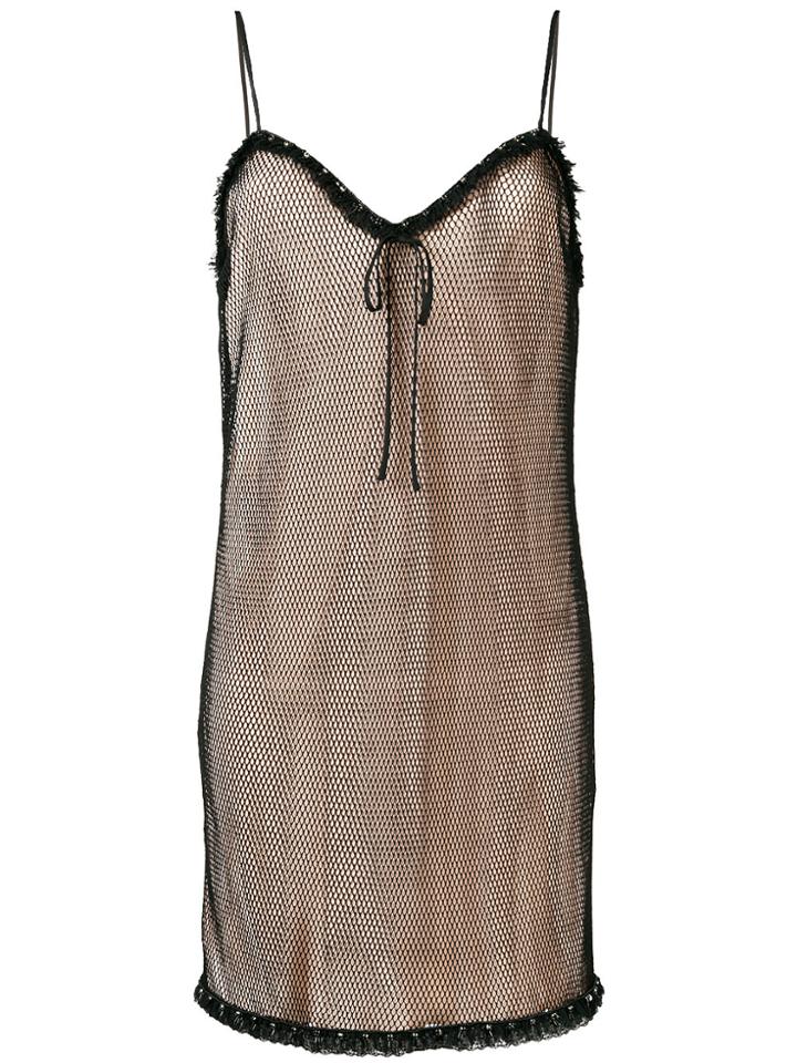 Miu Miu Layered Mesh Cami Dress - Black