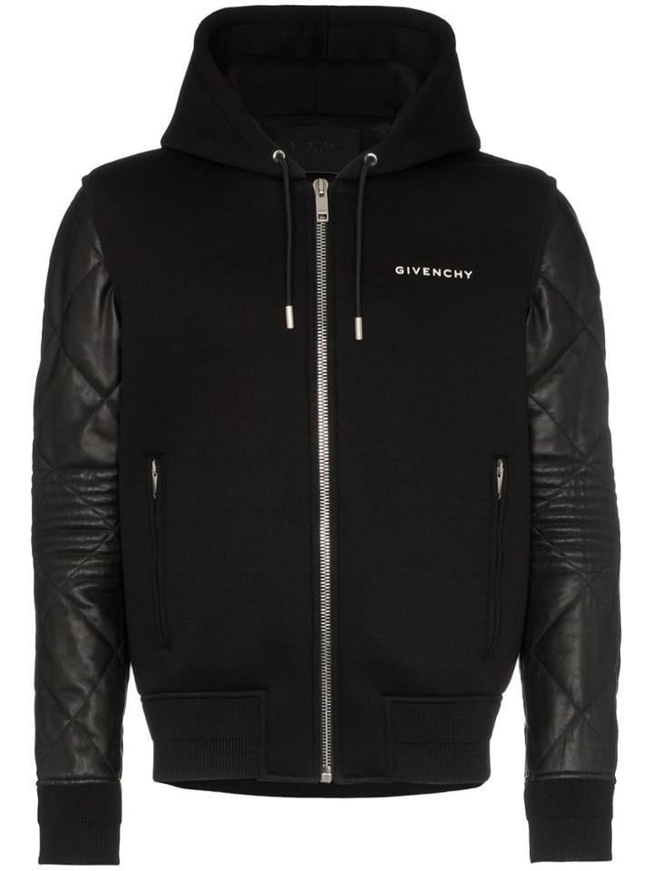 Givenchy Contrast Sleeve Hooded Jacket - Black