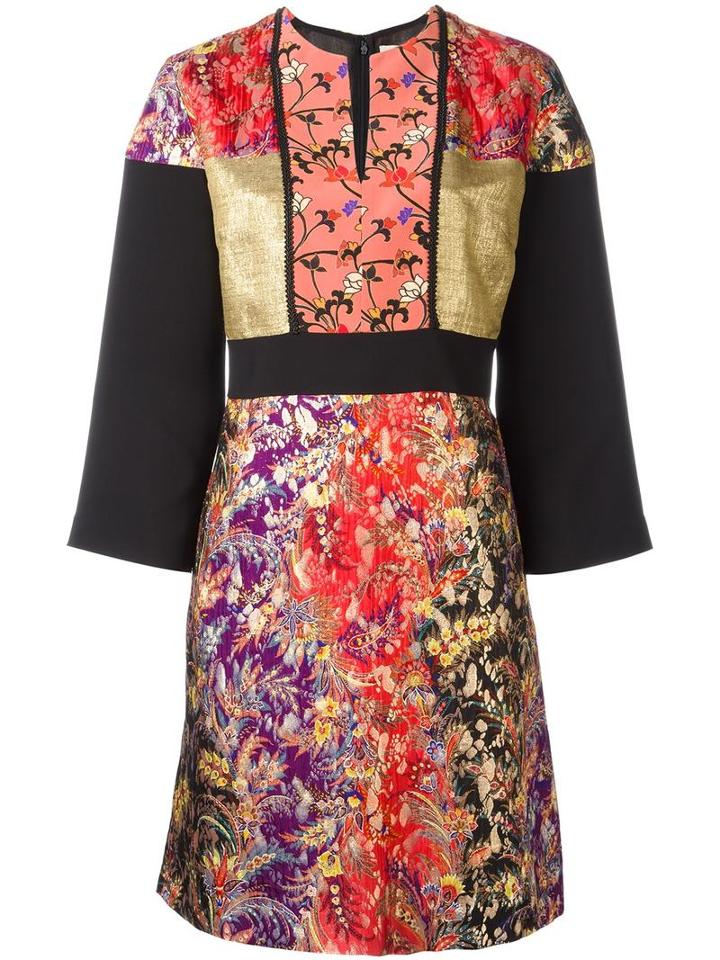 Etro Floral Jacquard Dress, Women's, Size: 42, Viscose/silk/metallic Fibre/silk