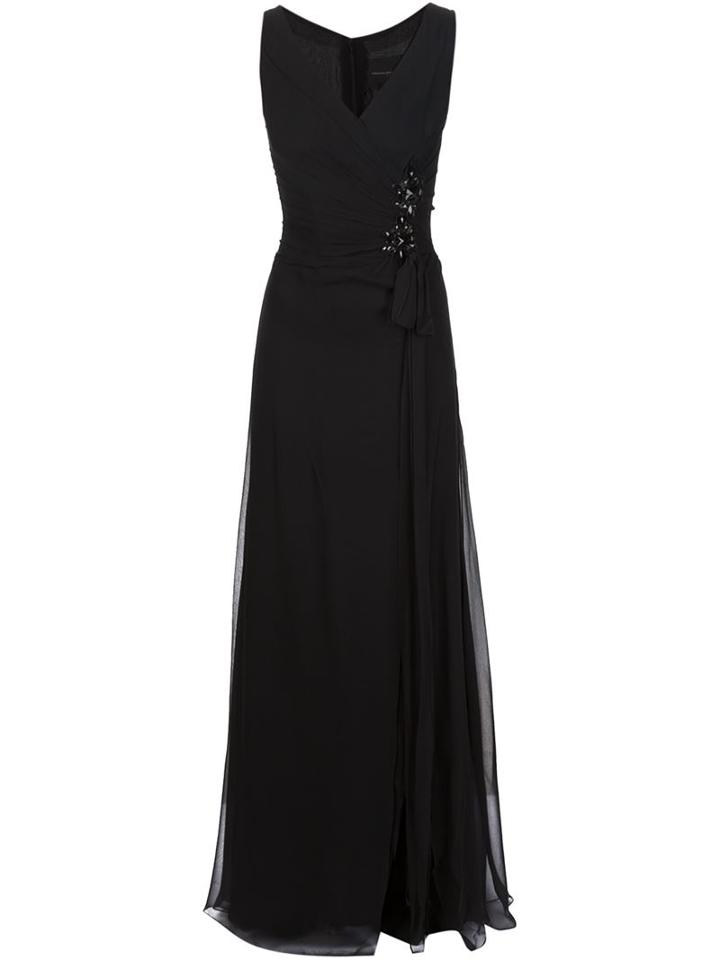 Carolina Herrera Embellished High Slit Gown