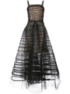 Oscar De La Renta Sequin Band Embroidered Dress - Black
