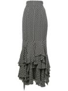 Milly Polka Dot Fishtail Skirt - Black