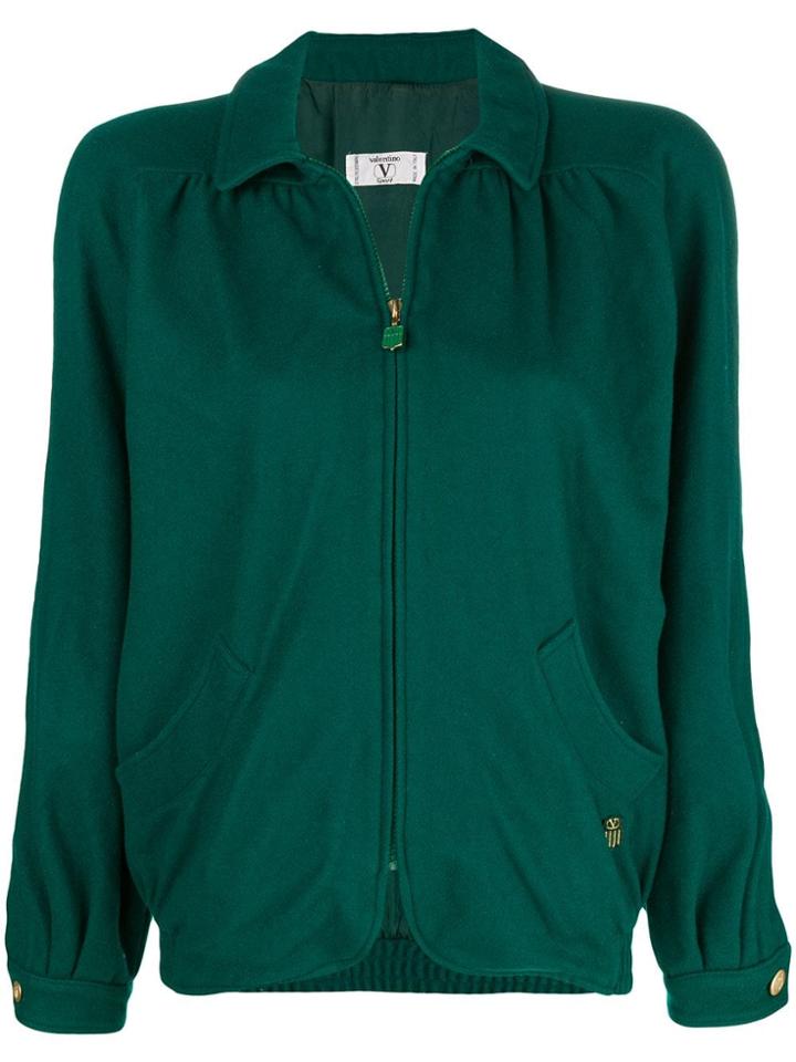 Valentino Vintage 1980's Loose Zipped Jacket - Green