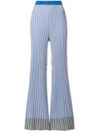 Mrz Intarsia Knit Flared Trousers - Multicolour
