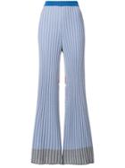 Mrz Intarsia Knit Flared Trousers - Multicolour