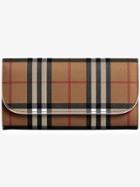 Burberry Vintage Check And Leather Continental Wallet - Brown