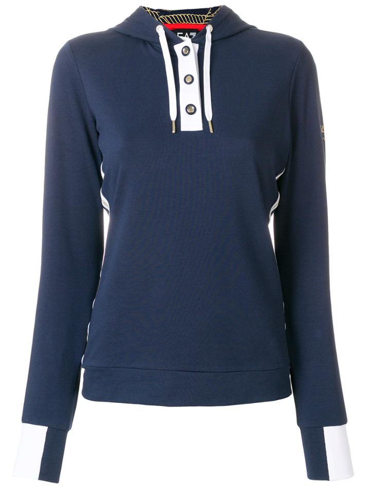 Ea7 Emporio Armani Side Stripe Hoodie - Blue