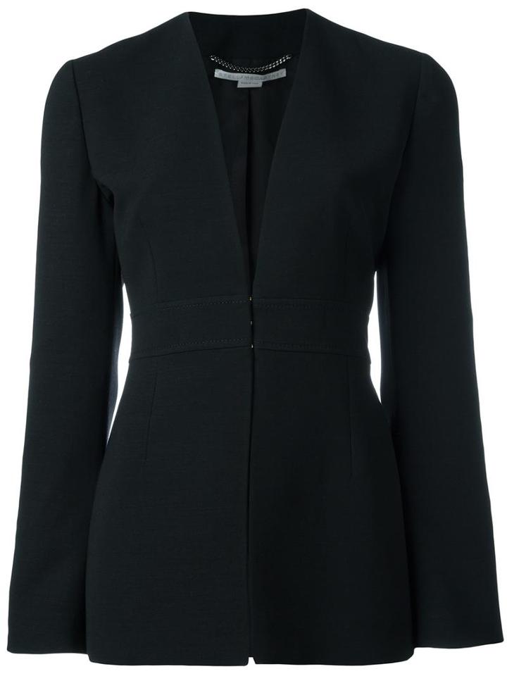 Stella Mccartney Collarless Blazer, Women's, Size: 42, Black, Wool/spandex/elastane