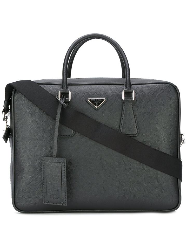 Prada Classic Tote, Men's, Black, Leather