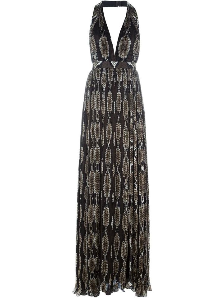 Roberto Cavalli Halterneck Snakeskin Print Dress