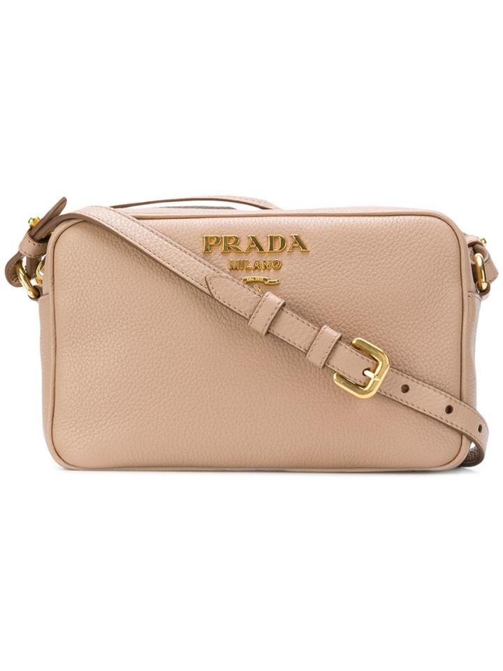 Prada Logo Crossbody Camera Bag - Nude & Neutrals