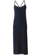 Each X Other Side Slit Slip Dress, Women's, Size: Medium, Blue, Silk