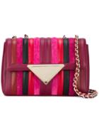 Sara Battaglia - 'elizabeth' Shoulder Bag - Women - Calf Leather/polyester - One Size, Women's, Pink/purple, Calf Leather/polyester