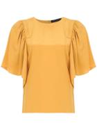Andrea Marques Ruffled Silk Blouse - Yellow