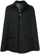 Fumito Ganryu Diamond Quilted Cape Coat - Black