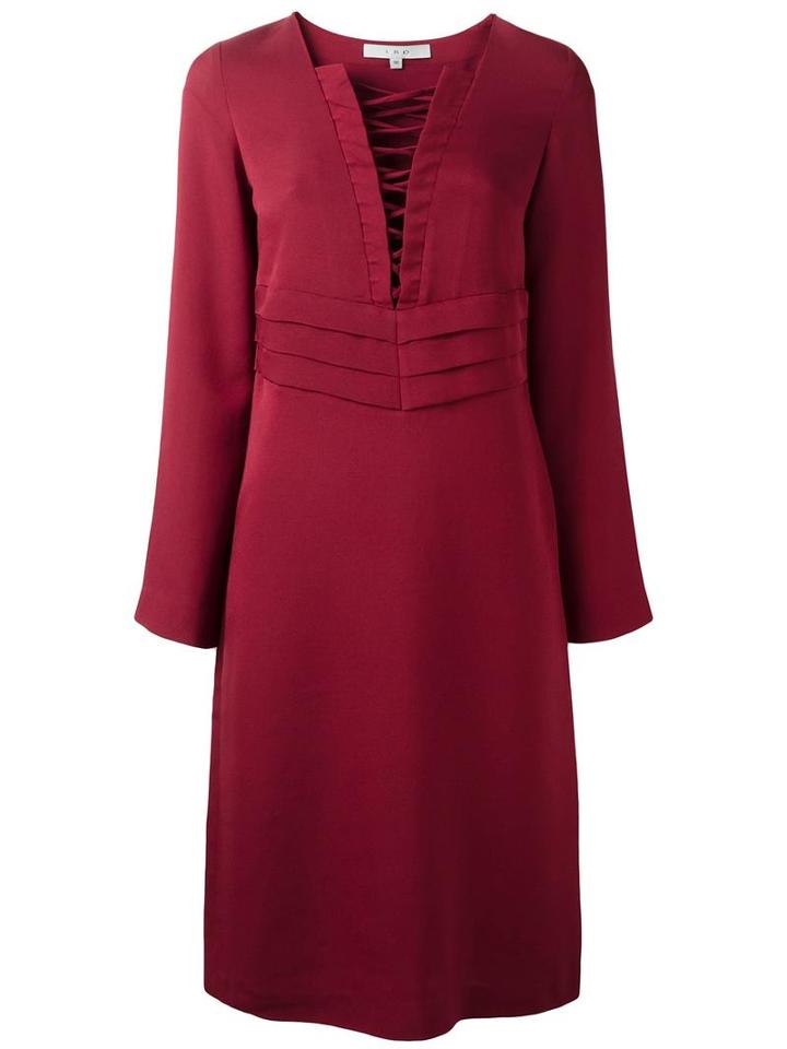 Iro Laced V-neck Dress, Women's, Size: 40, Red, Viscose/polyester