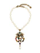 Gucci Embellished Gg Necklace - Multicolour