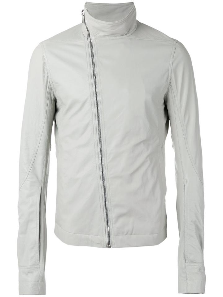 Rick Owens Funnel Neck Jacket, Men's, Size: 52, White, Sheep Skin/shearling