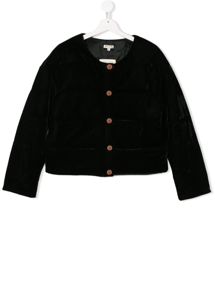 Kenzo Kids Buttoned Velvet Jacket - Black