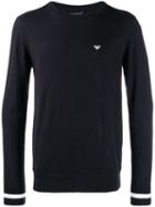 Emporio Armani Stripe Trim Jumper - Blue