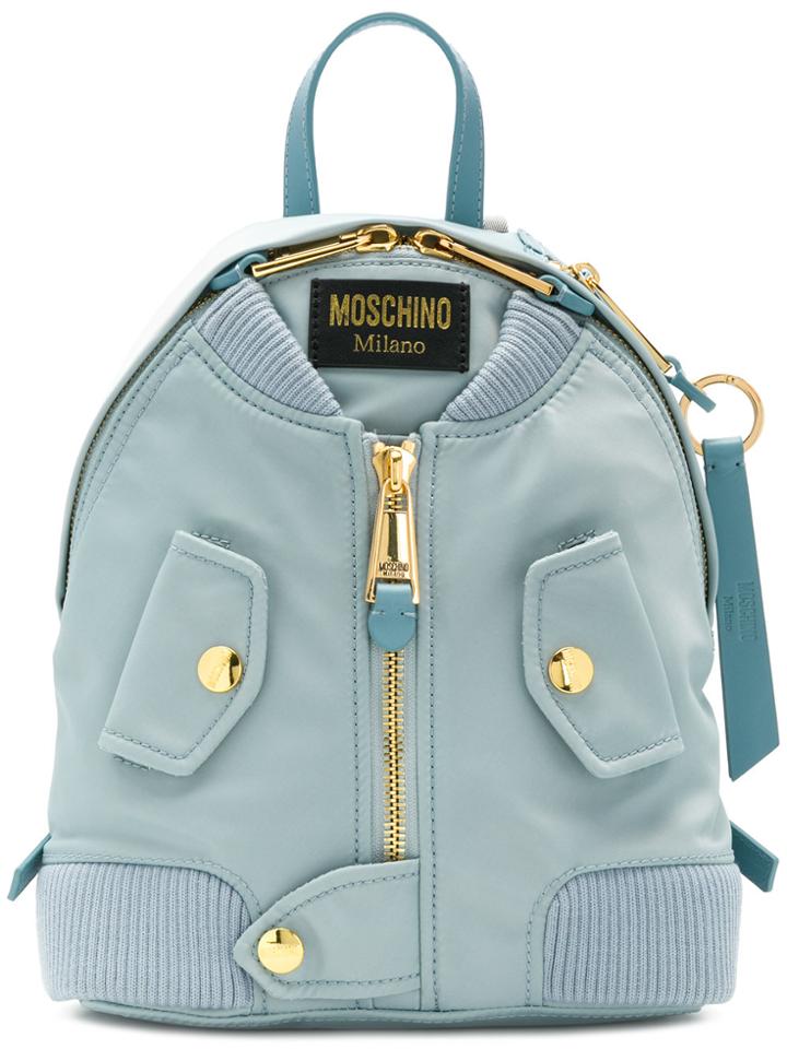Moschino Bomber Jacket Backpack - Blue
