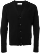 Ami Alexandre Mattiussi Ribbed V-neck Cardigan - Black