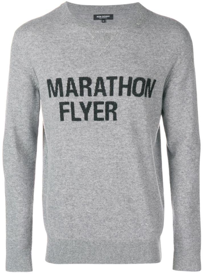 Ron Dorff Slogan Patch Sweater - Grey