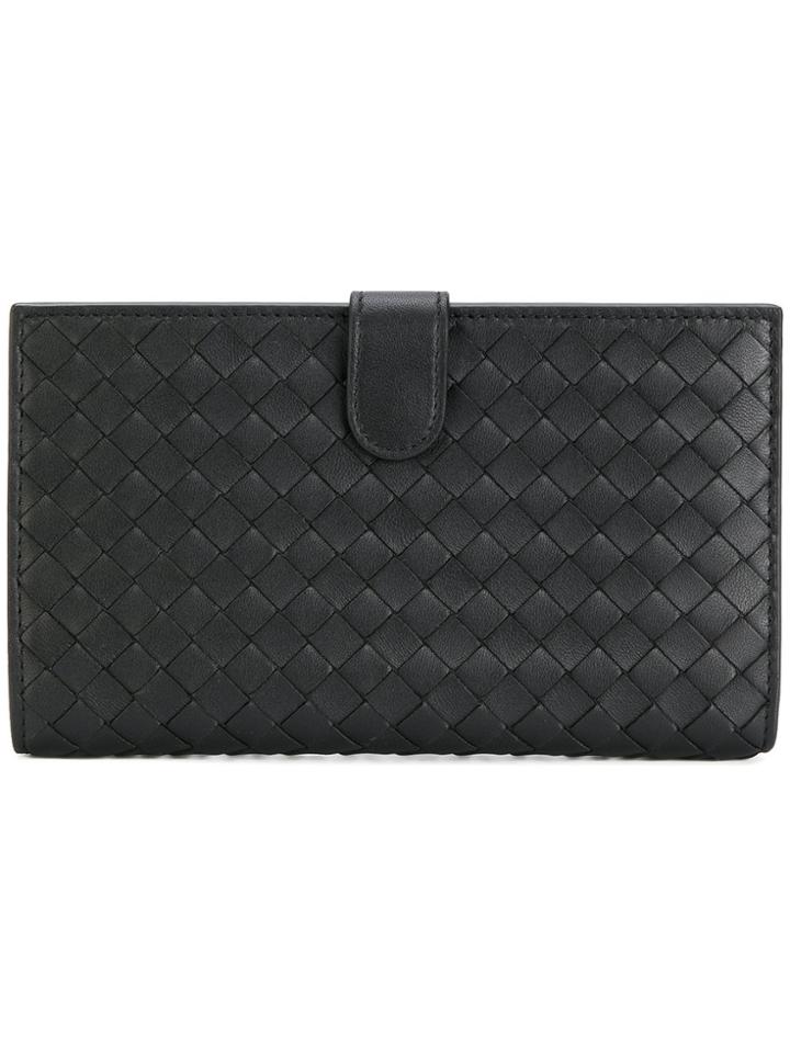 Bottega Veneta Woven Leather Purse - Black