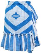 Lemlem Biruhi Textured Wrap Skirt - Blue