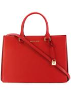Michael Michael Kors - Logo Plaque Tote - Women - Calf Leather - One Size, Red, Calf Leather