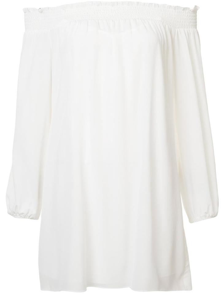 Nicole Miller Off-shoulders Shift Dress, Women's, Size: Xs, White, Silk/polyester