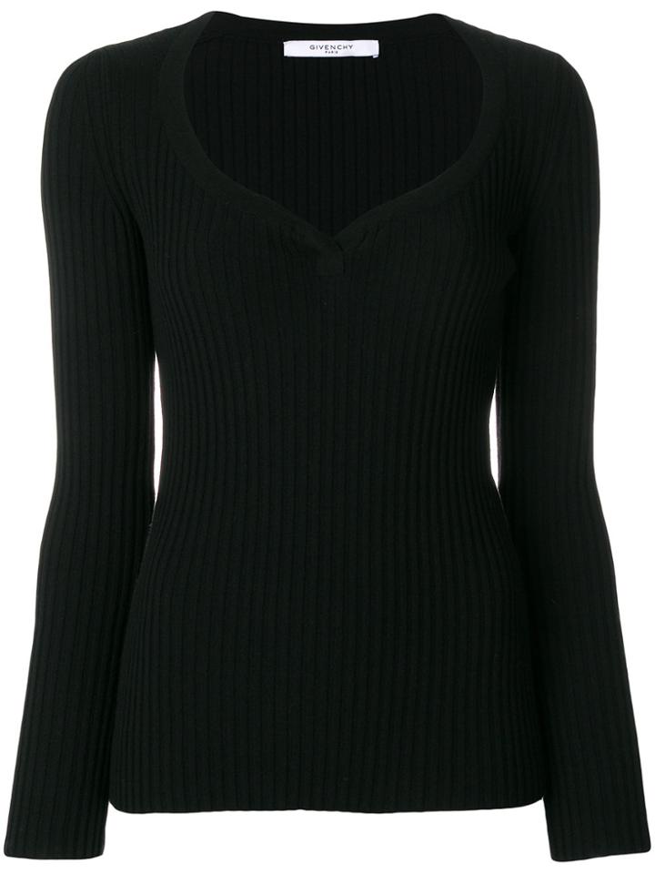 Givenchy Fitted Ribbed Sweater - Black