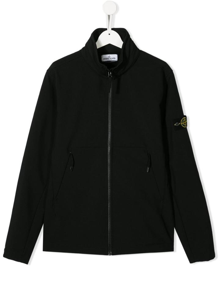 Stone Island Junior Teen Kangaroo Pocket Jacket - Black