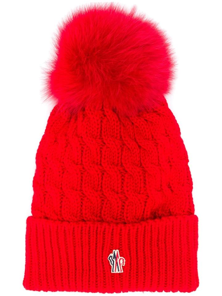Moncler Grenoble Pom Pom Hat - Red